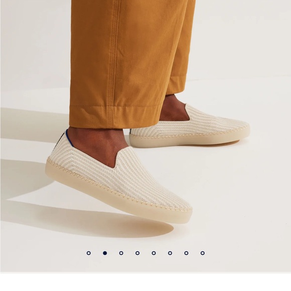 NEW Rothy’s original slip on sneaker coconut stripe hemp Sz 6 Beige cream, blue - Picture 5 of 5